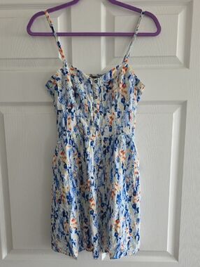 Express Watercolor Print Cami Mini Sundress with Pockets Size S